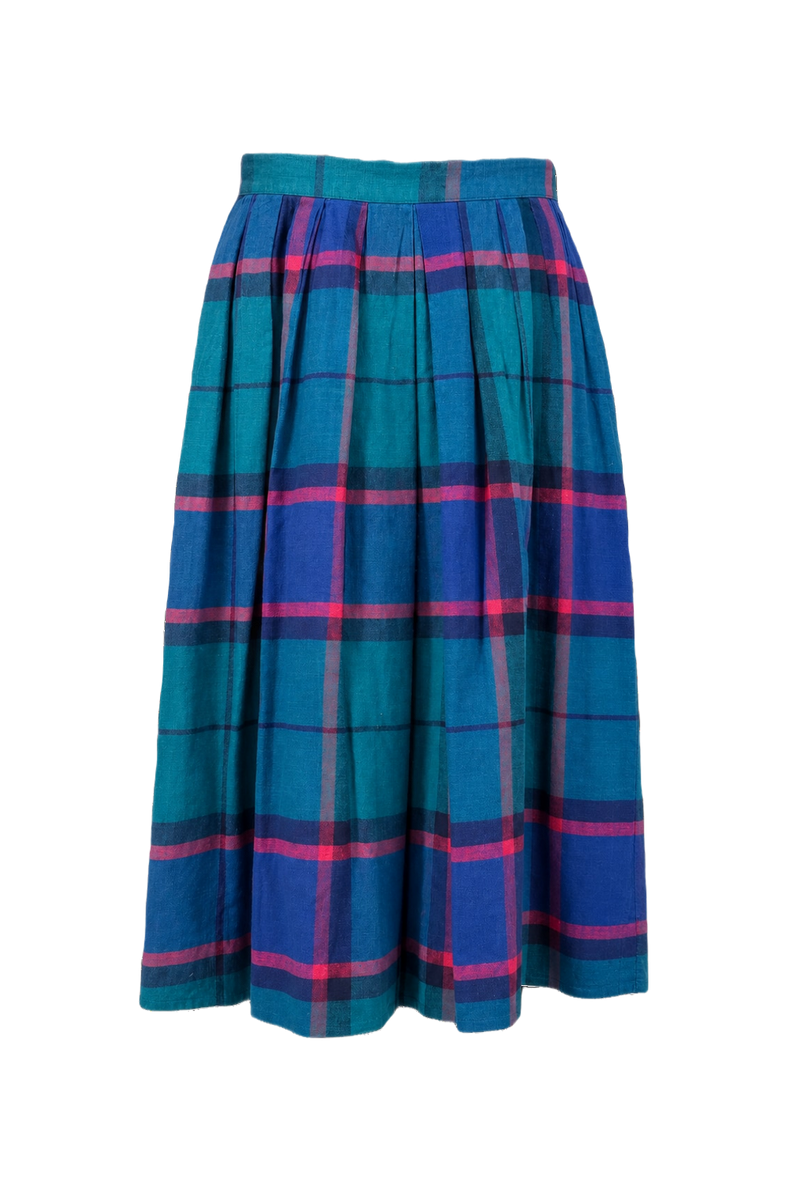 1960s Blue Wool Skirt - Back View