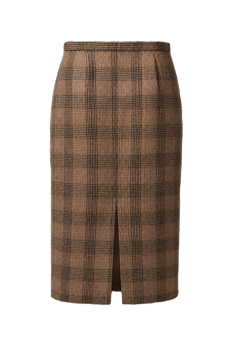 1960s Brown Wool Skirt - Back View