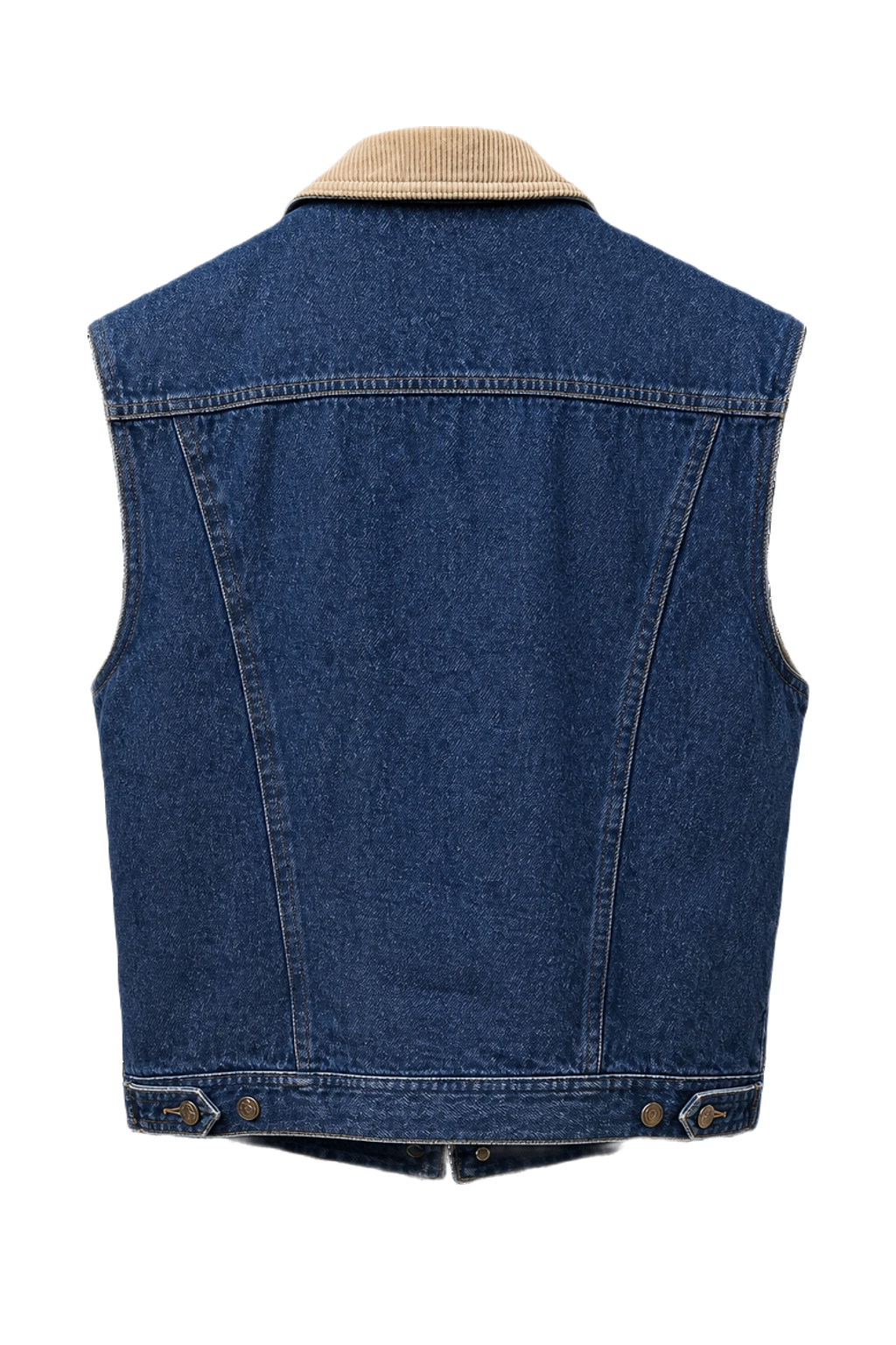 1980s Blue Denim Vest - Back View