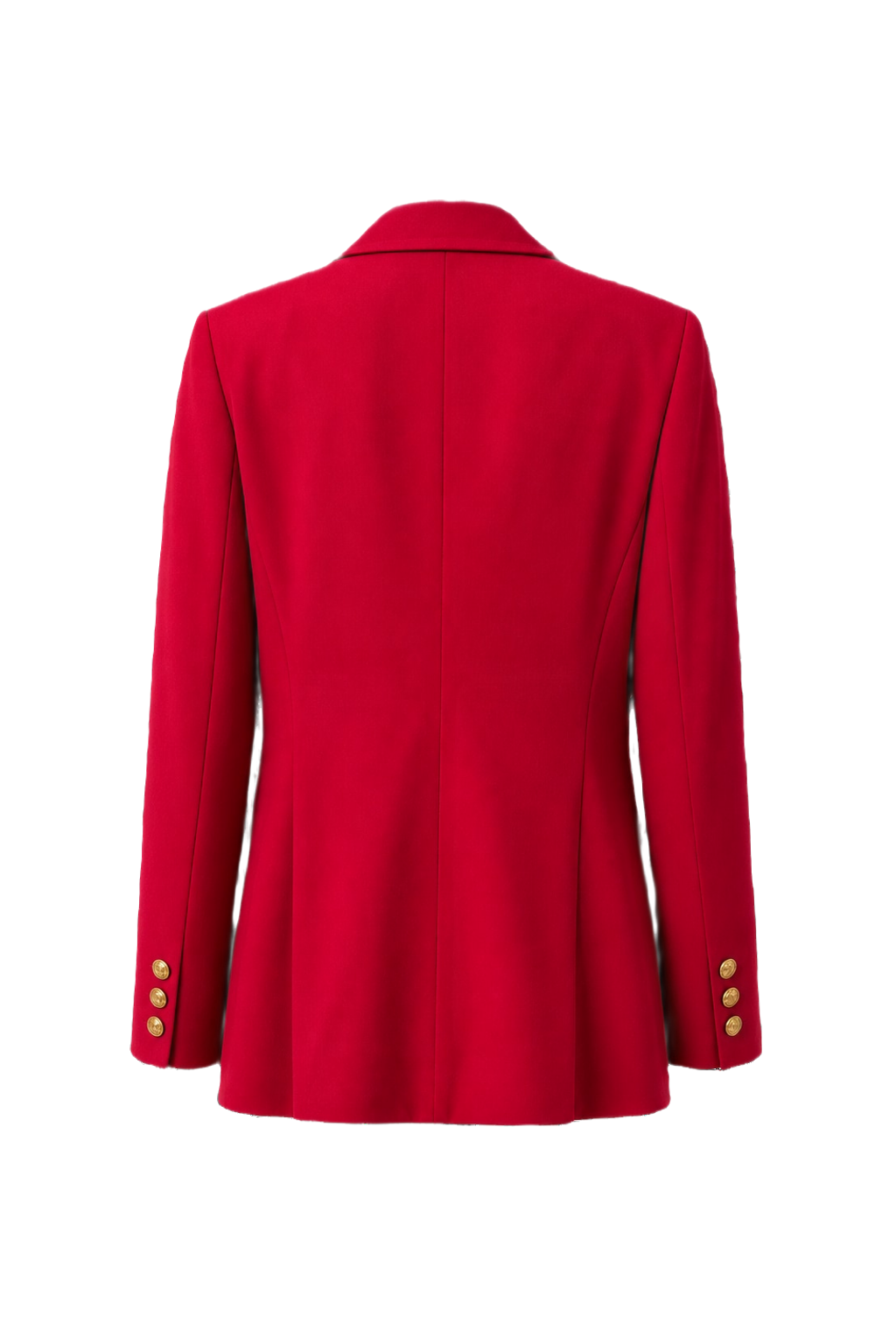 1980s Bright Red Wool Blazer - Back View