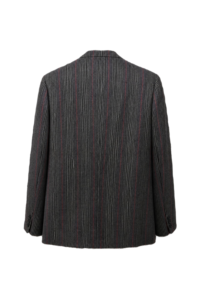 1980s Black Wool Blazer - Back View