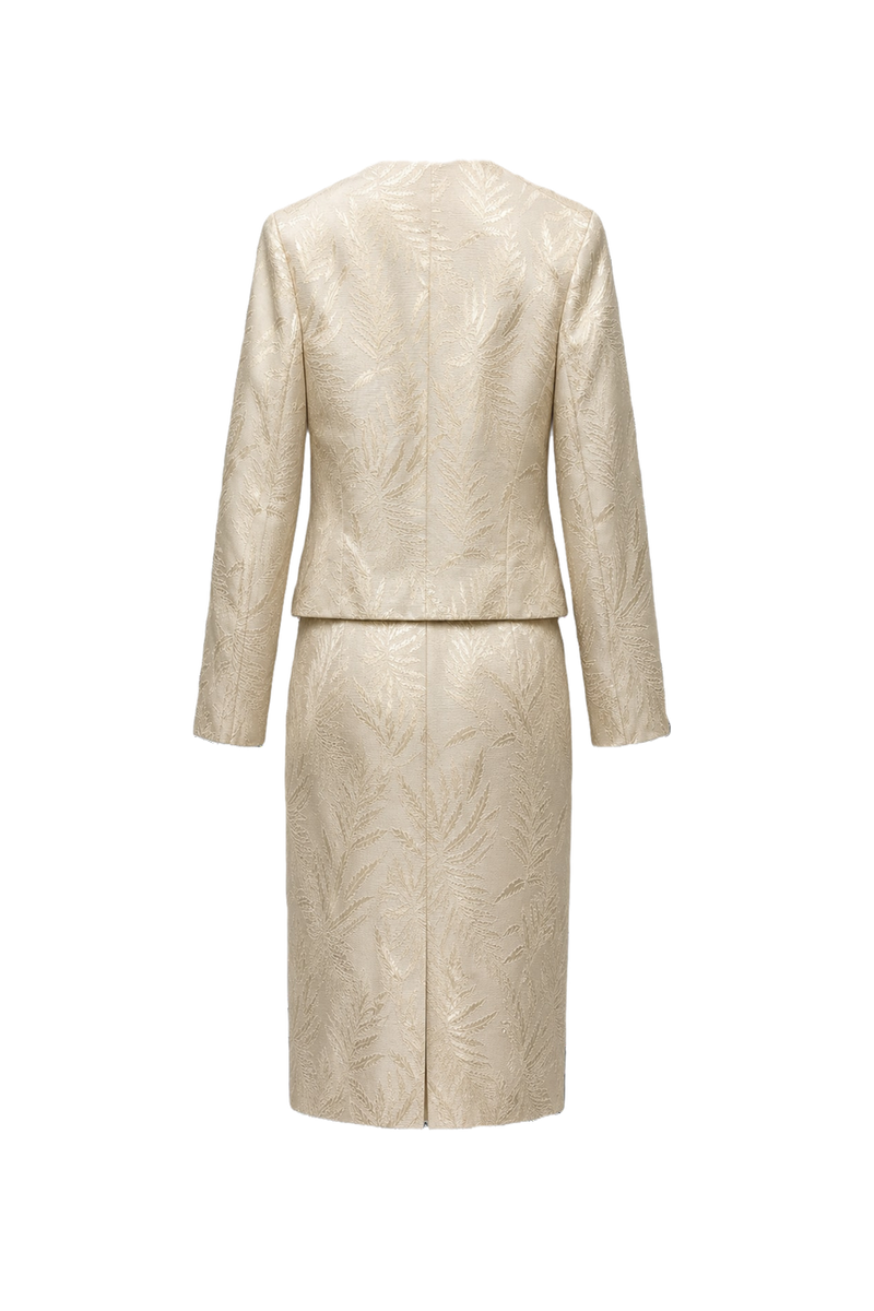 1980s Cream Brocade Set - Back View