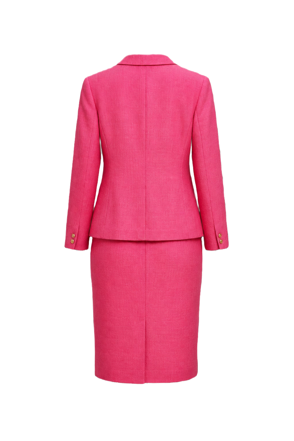 1980s Pink Wool Two-Piece Skirt Suit - Back View