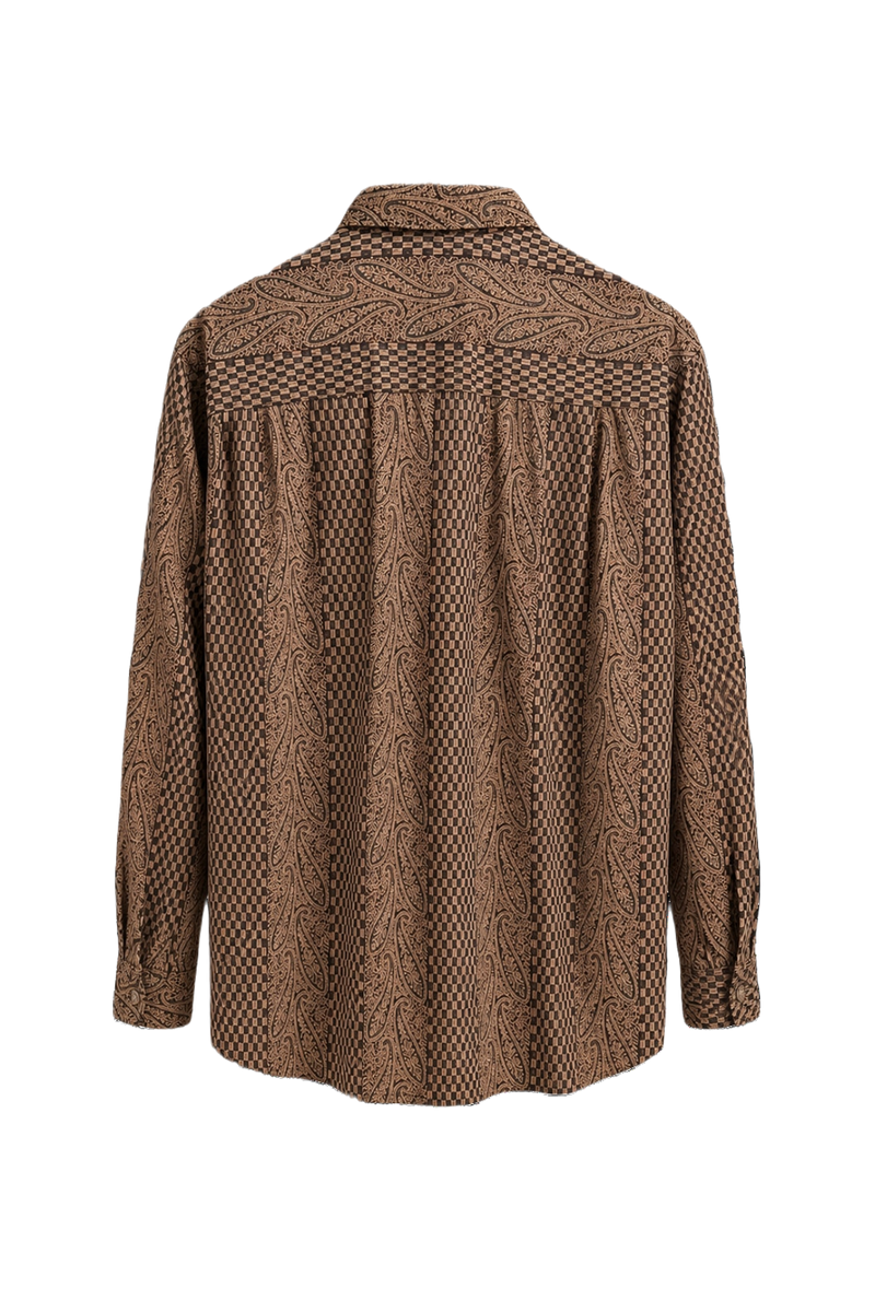 1980s Brown Cotton Shirt - Back View