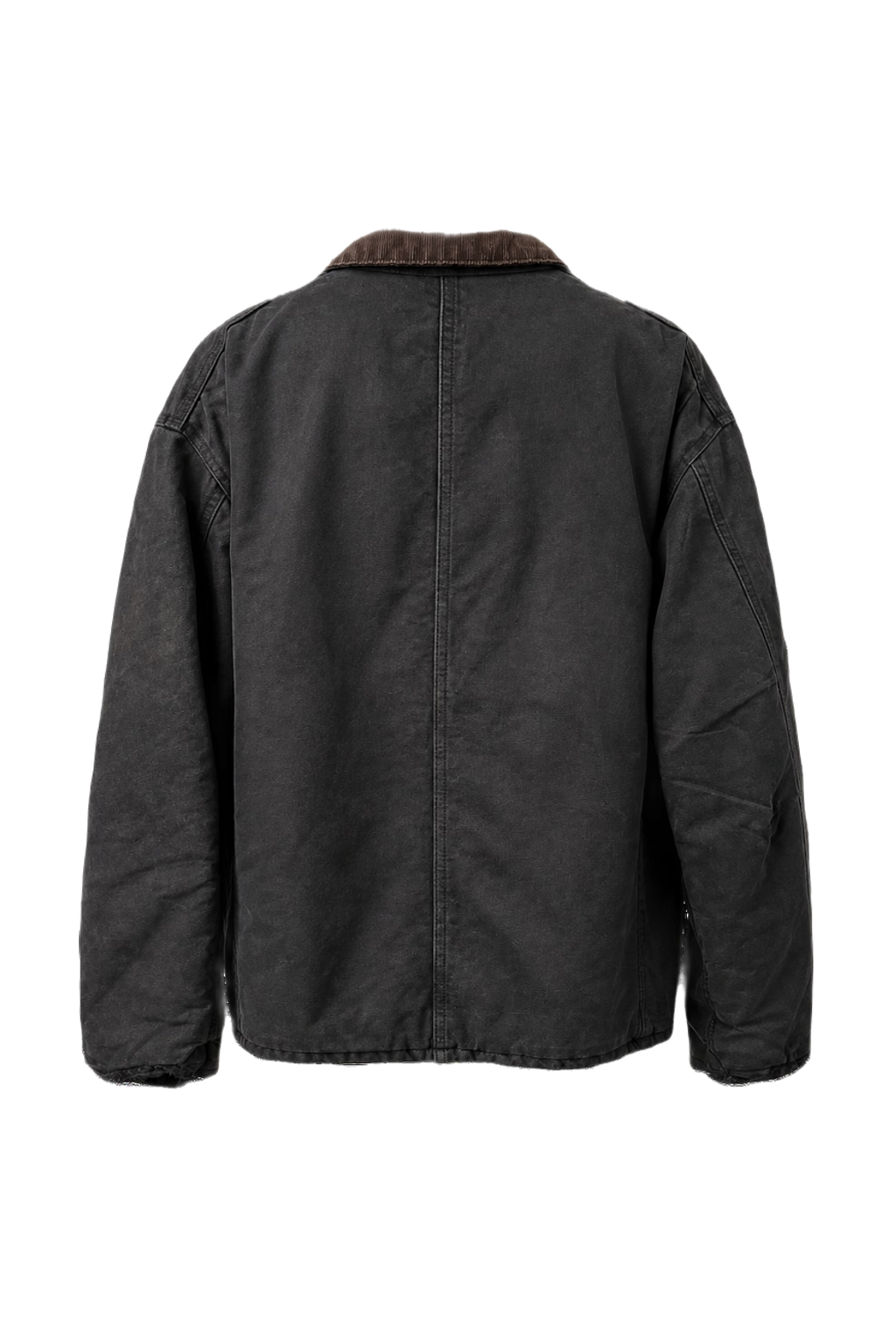 1990s Charcoal Grey Cotton Jacket - Back View