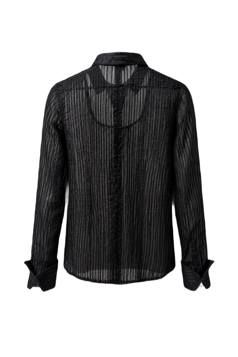 1990s Black Synthetic Shirt - Back View
