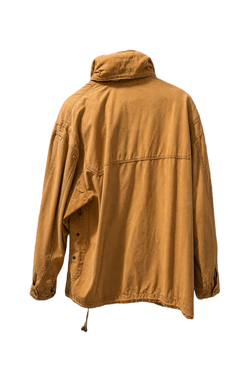 1980s Tan Cotton Jacket - Back View
