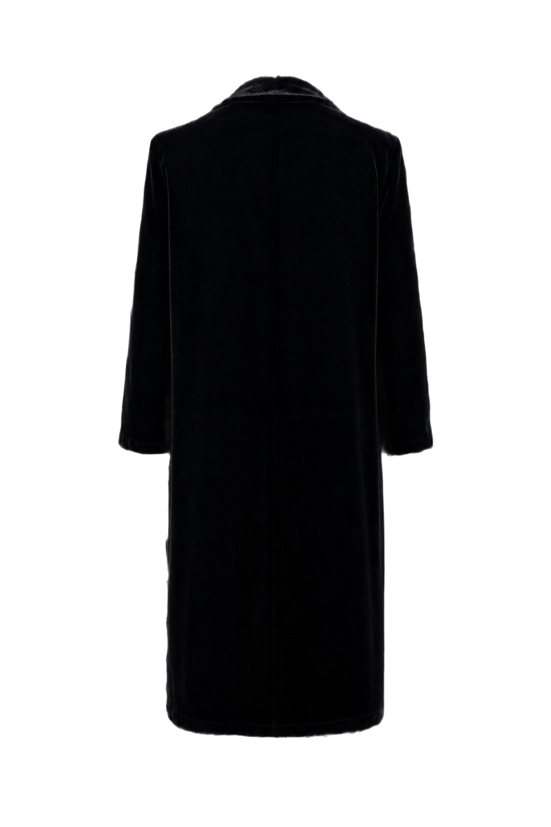1990s Black Velvet Coat - Back View
