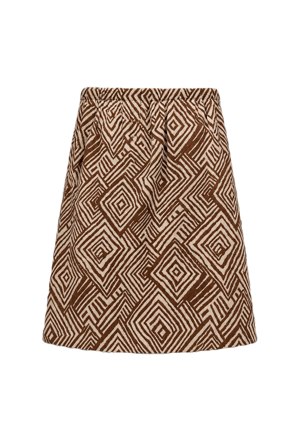 1970s Brown Cotton Skirt - Back View