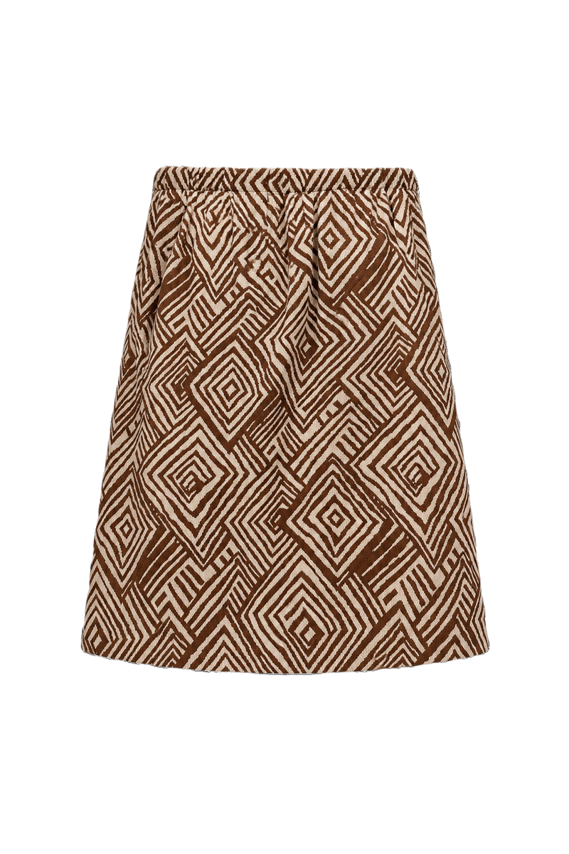 1970s Brown Cotton Skirt - Back View
