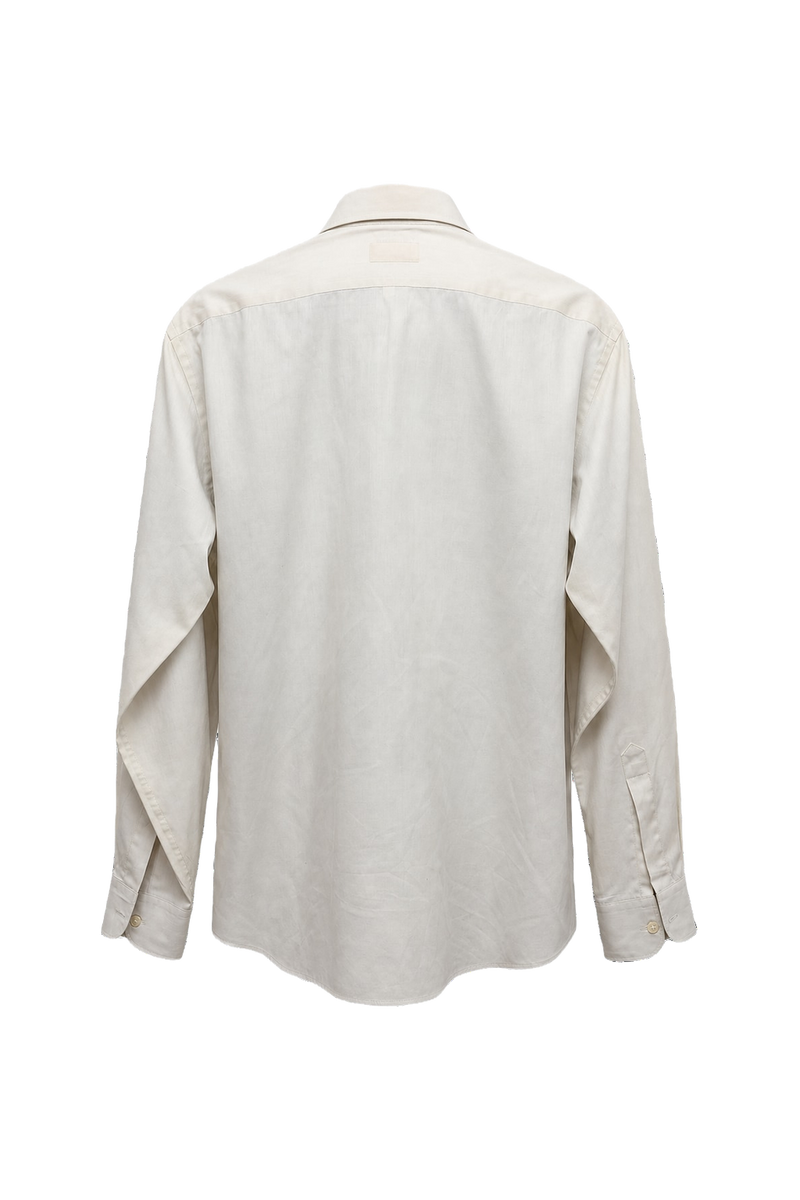 1980s Cream White Cotton Shirt - Back View