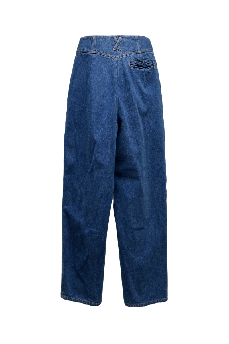 1980s Medium Blue Denim Jeans - Back View