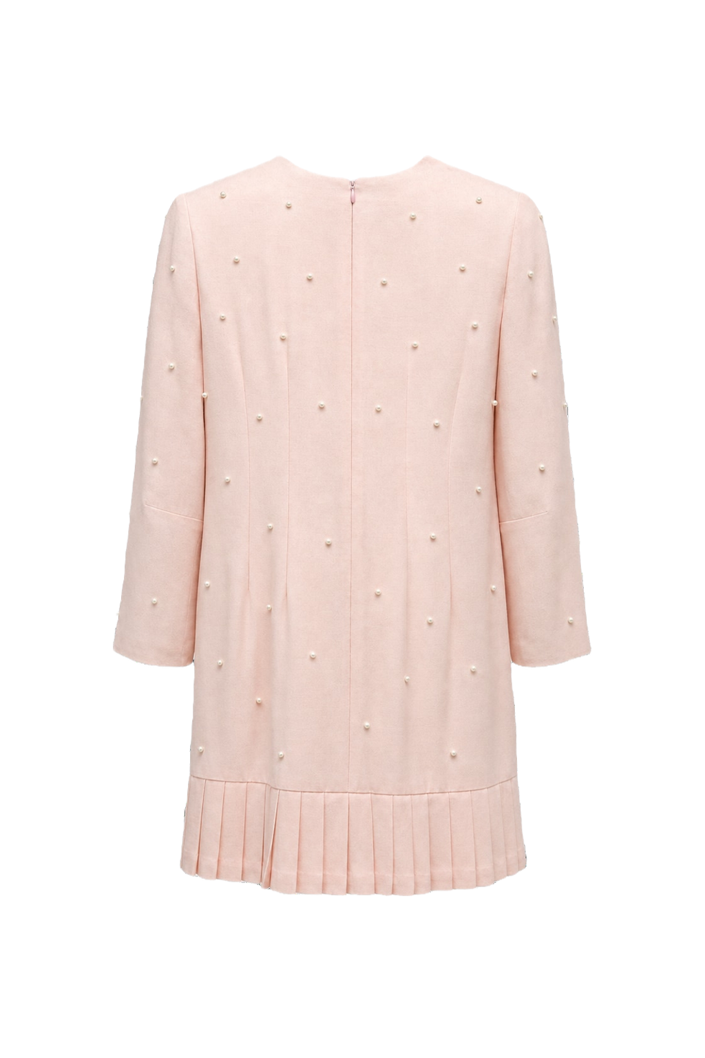 1980s Pink Polyester Shift Dress - Back View