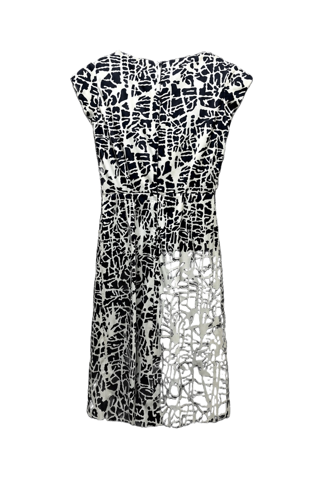 1960s Black Synthetic Dress - Back View
