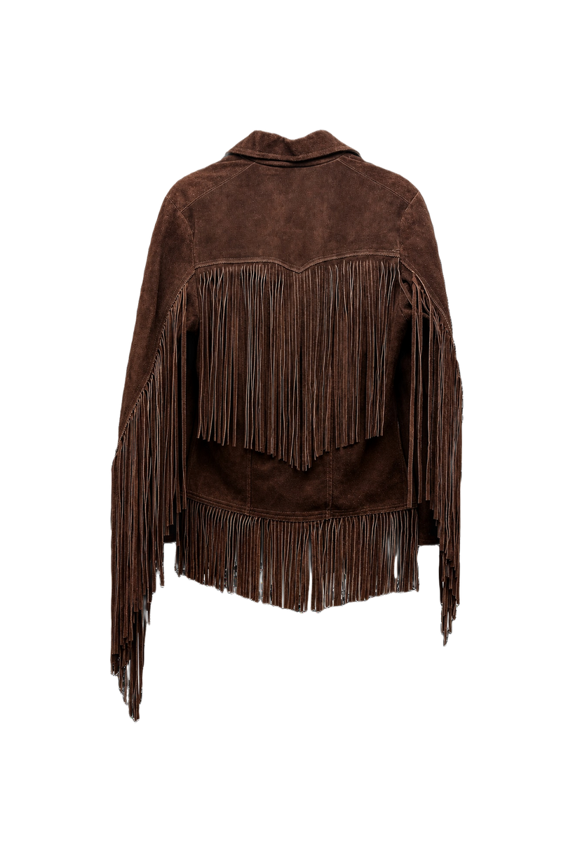 1970s Brown Suede Jacket - Back View