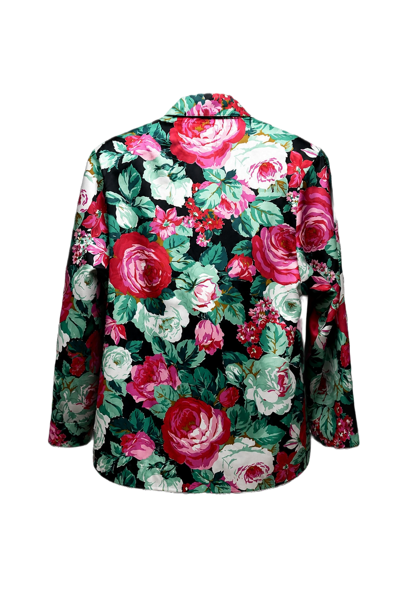 1980s Multicolor Synthetic Blend Blazer - Back View