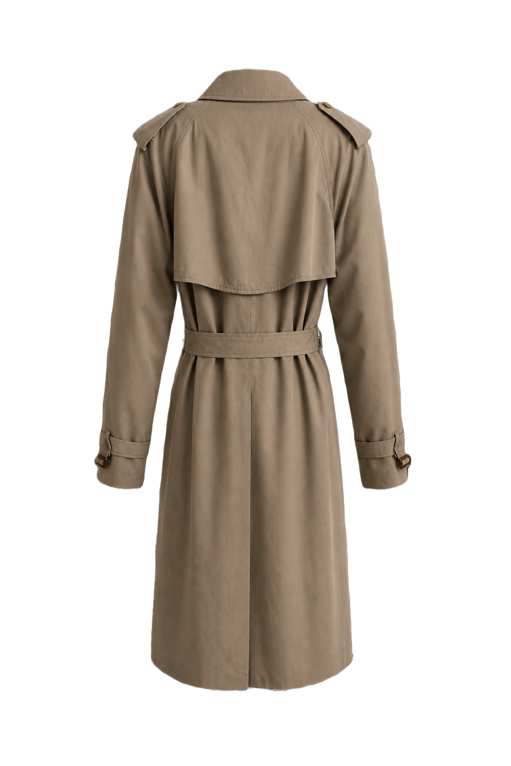 1980s Tan Cotton Trench Coat - Back View