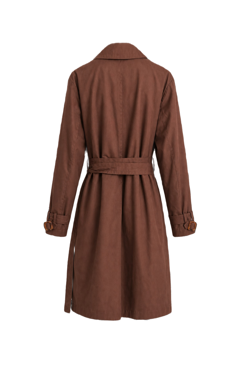 1980s Brown Cotton Trench Coat - Back View