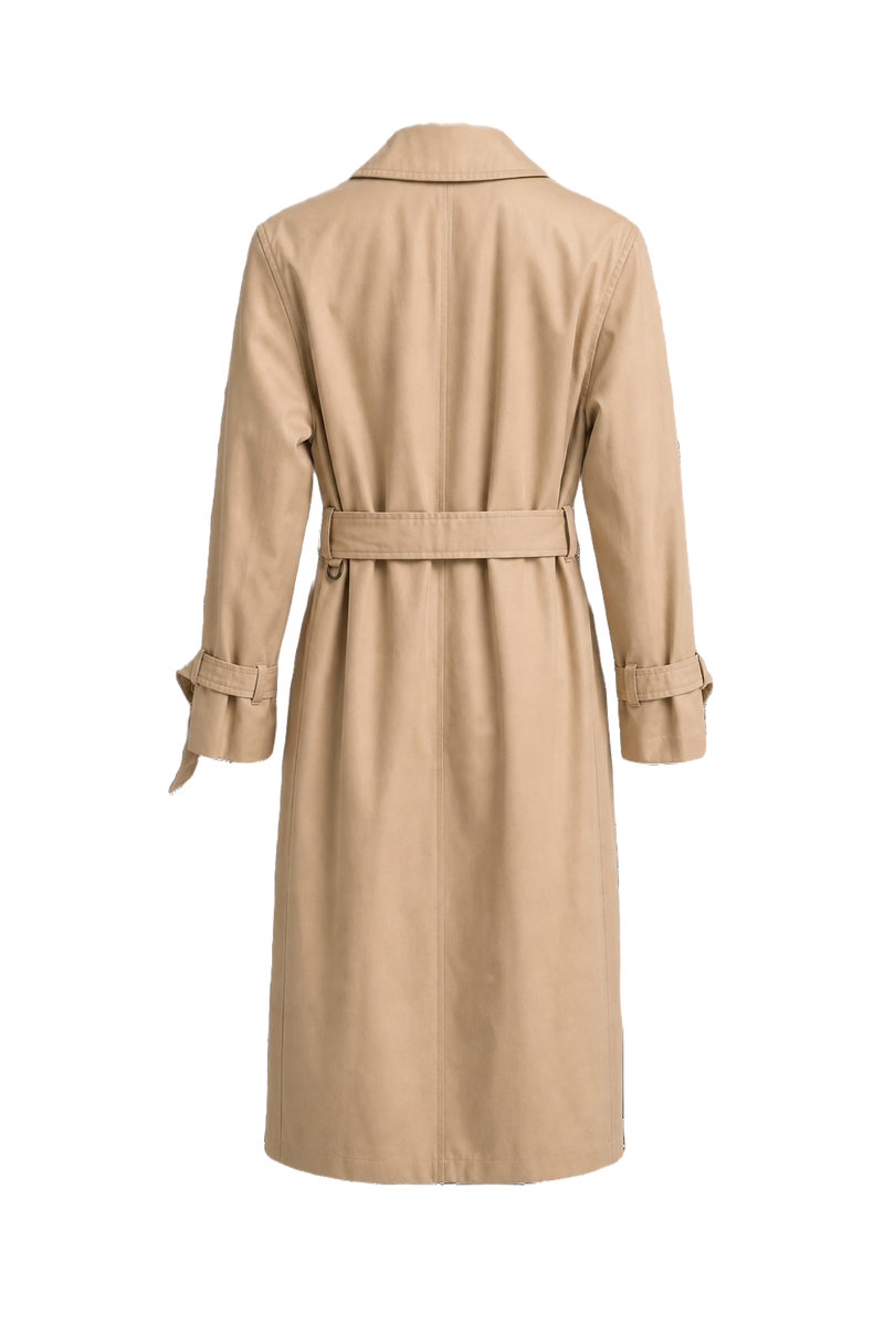 1980s Beige Cotton Trench Coat - Back View