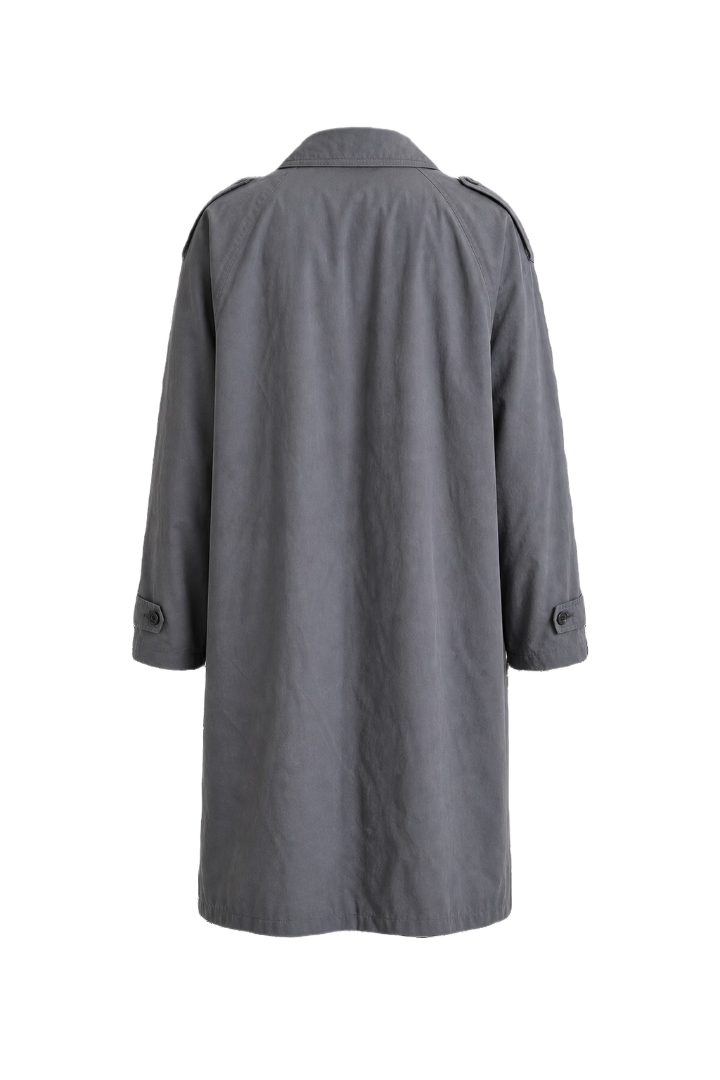 1980s Grey Cotton Trench Coat - Back View