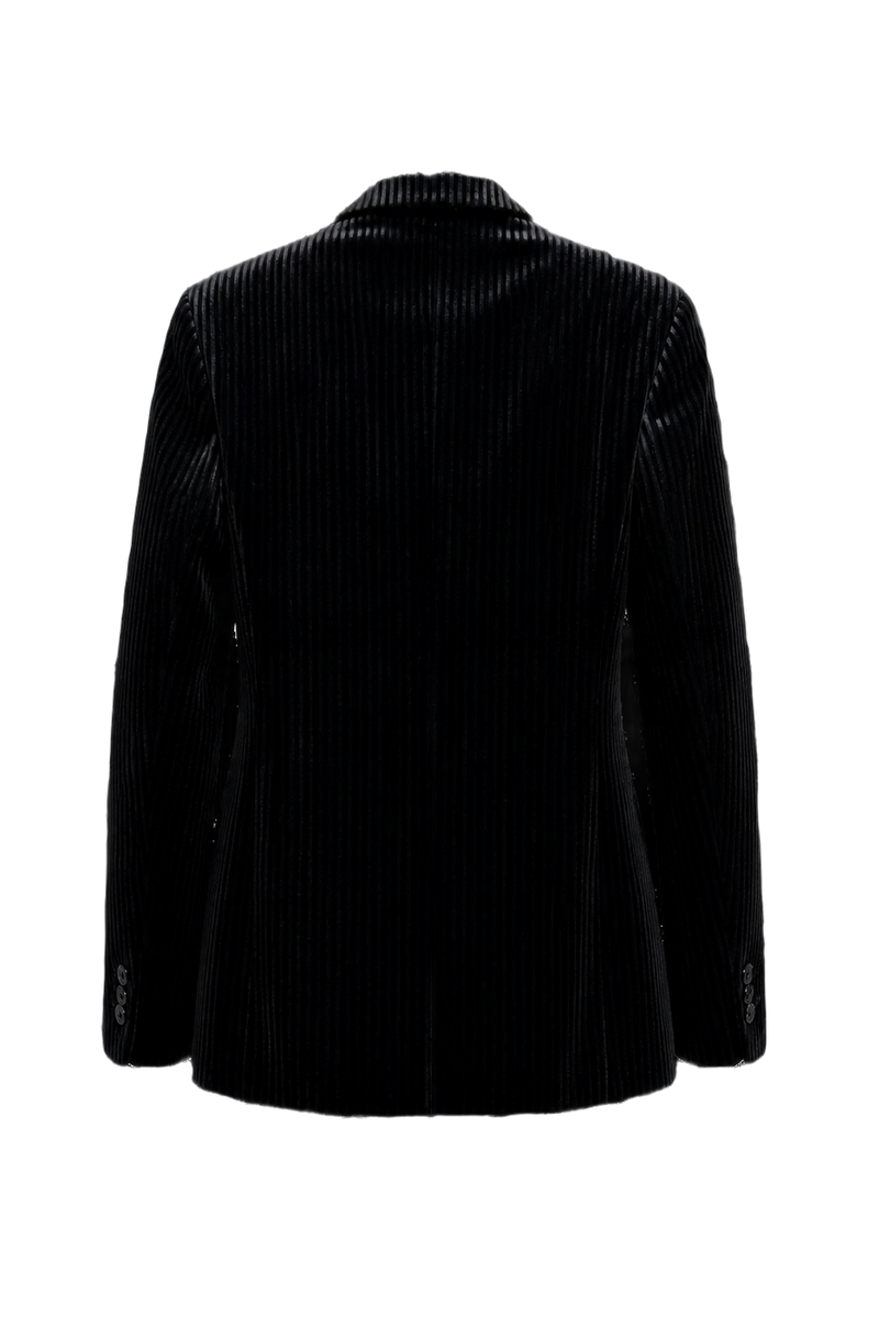 1980s Black Velvet Blazer - Back View