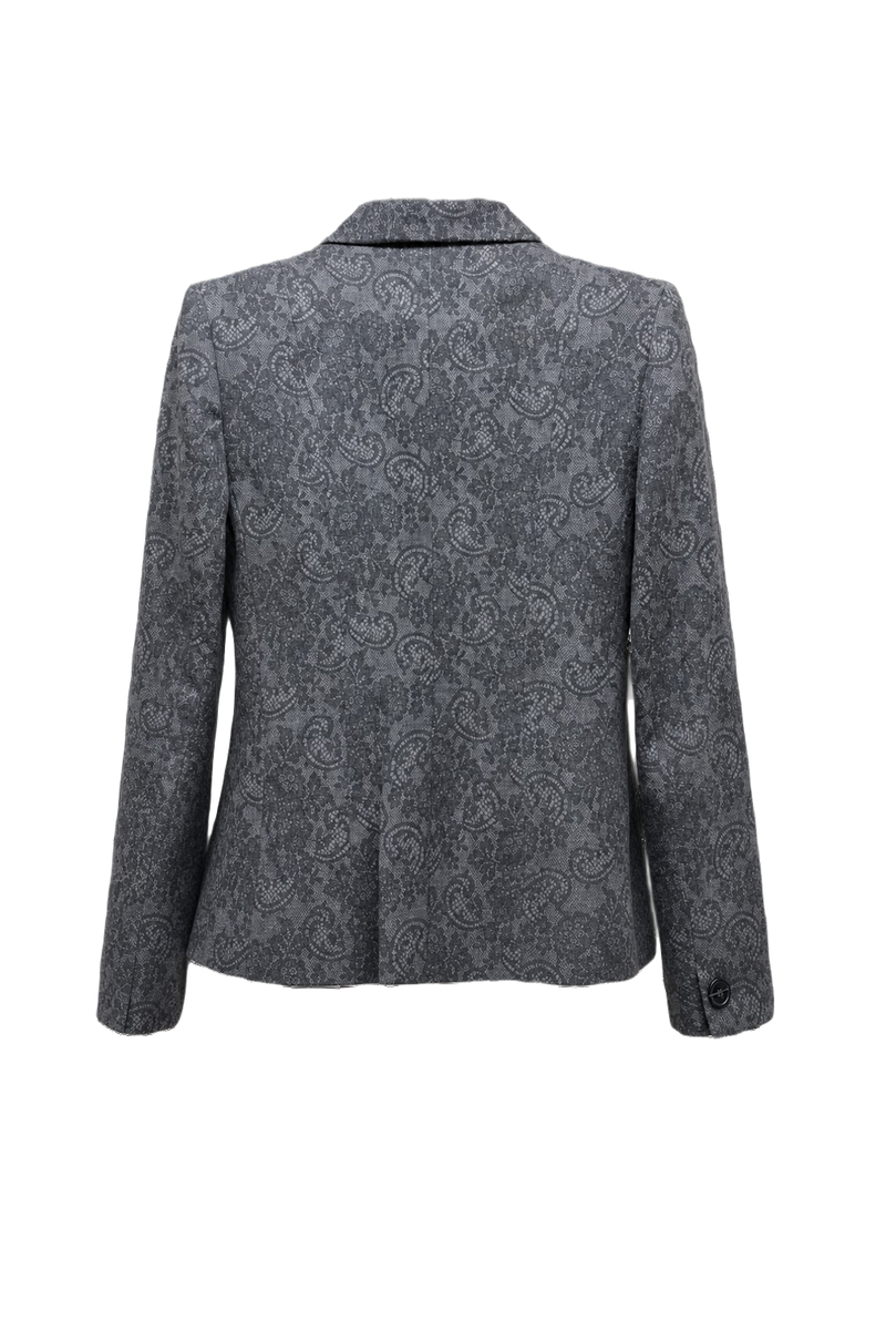 1990s Grey Wool Blazer - Back View