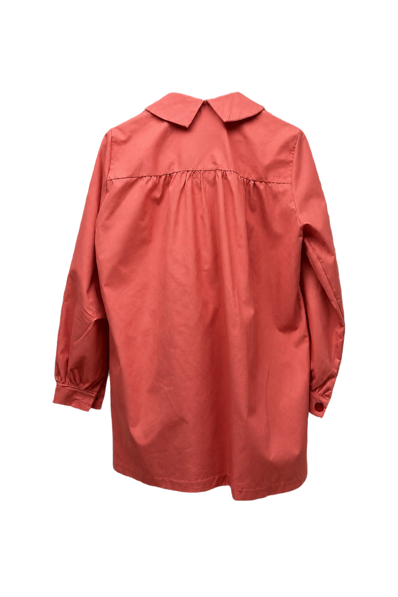 1960s Coral Cotton Coat - Back View