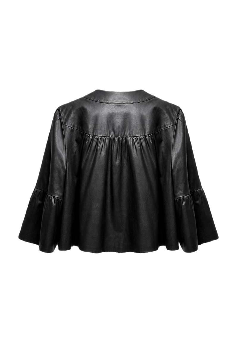 1990s Black Satin Jacket - Back View