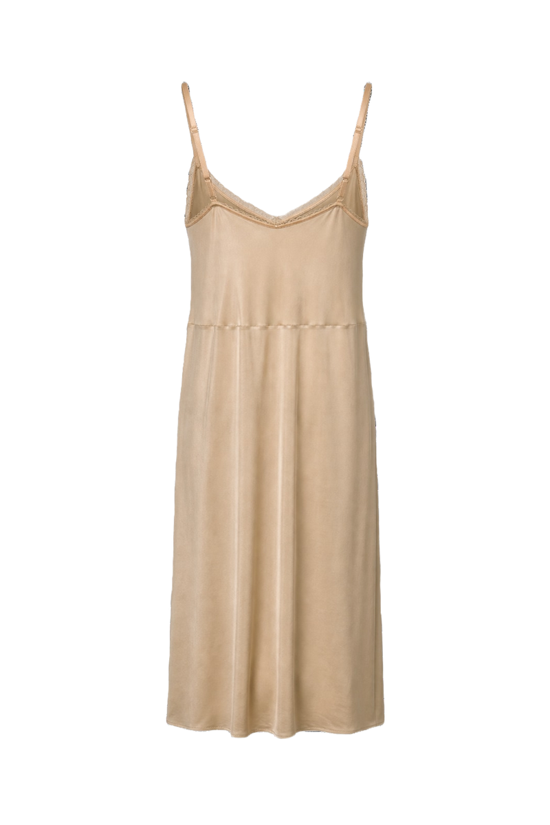 1950s Cream Satin Slip Dress - Back View
