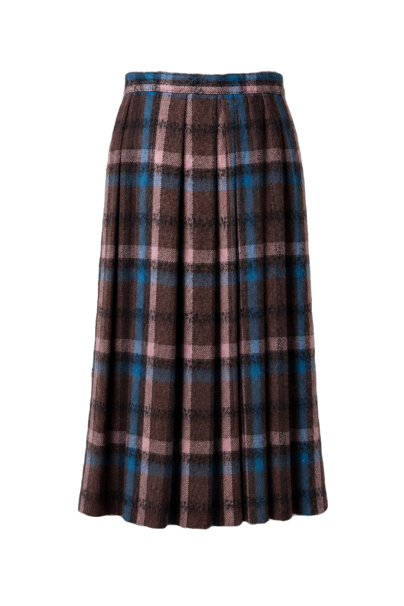 1970s Brown Wool Skirt - Back View