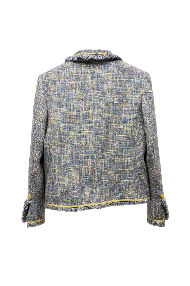 1980s Pastel Rainbow Acrylic Blazer - Back View
