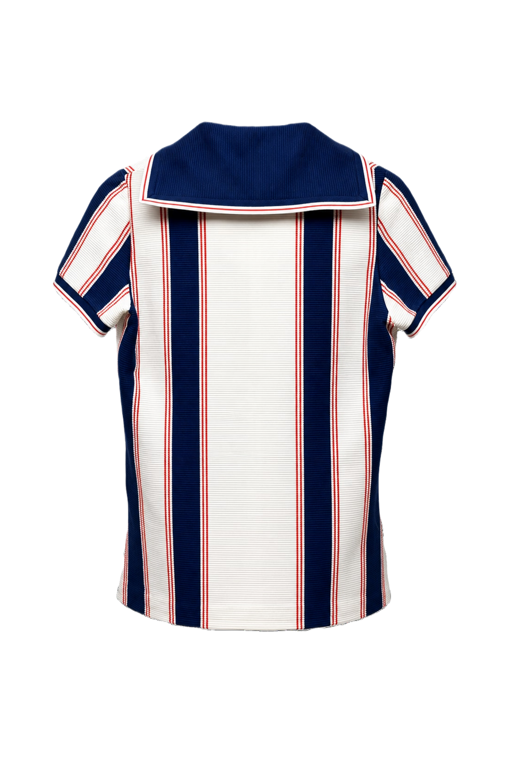 1960s Navy Blue Polyester Shirt - Back View