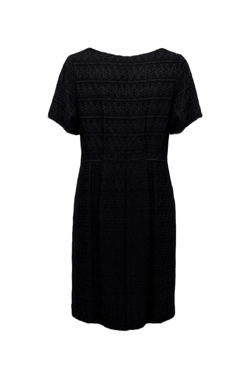 1960s Black Polyester Dress - Back View