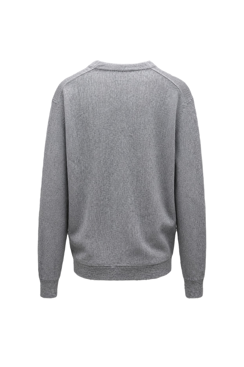 1990s Light Grey Wool Blend Cardigan - Back View