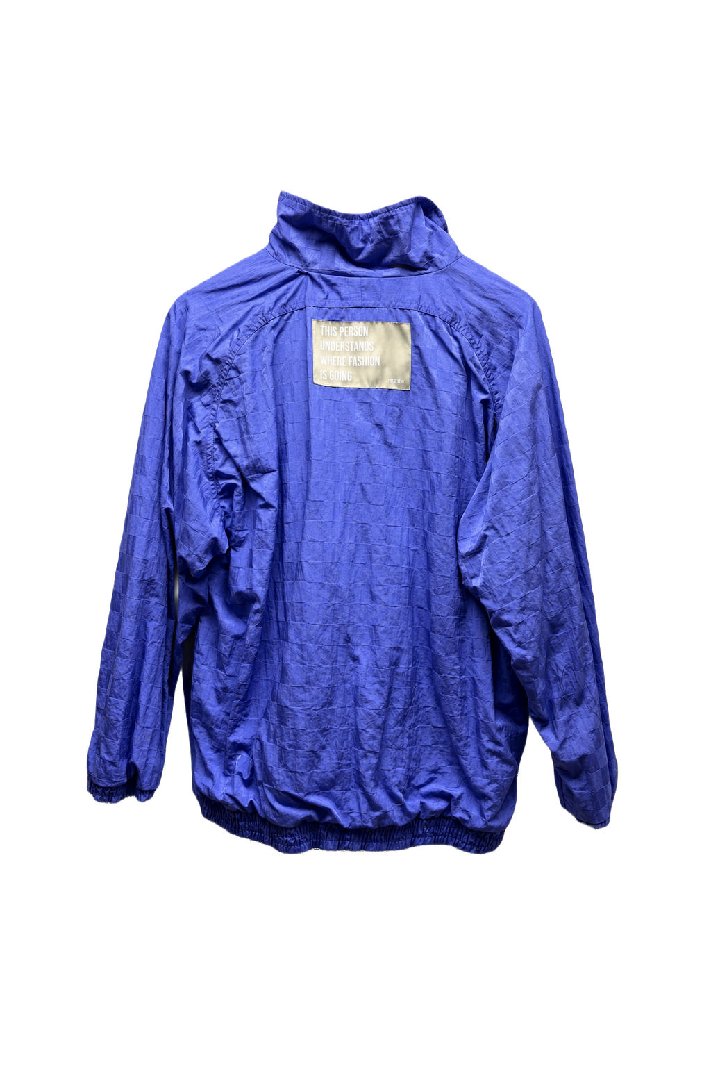 1990s Vibrant Blue Nylon Windbreaker - Back View