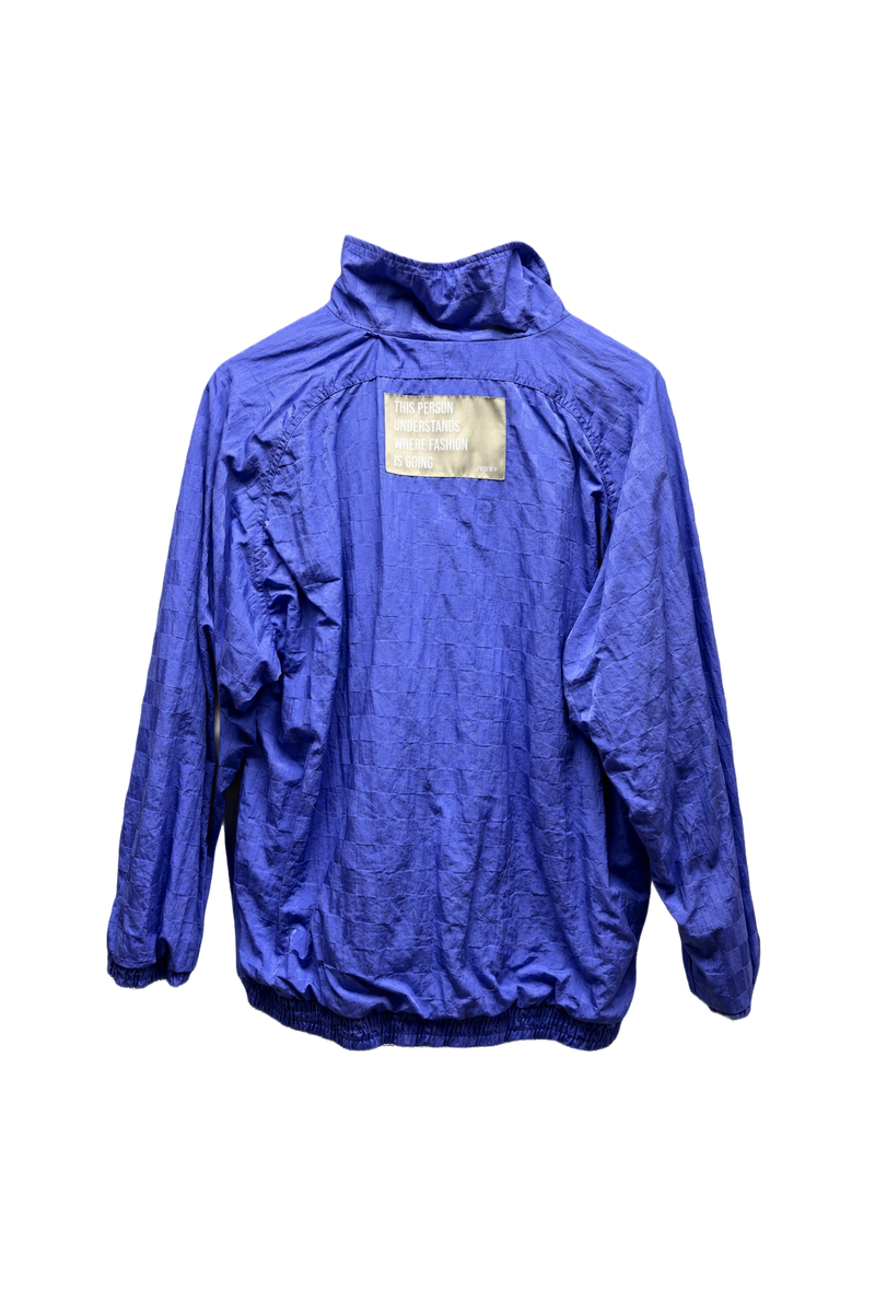 1990s Vibrant Blue Nylon Windbreaker - Back View