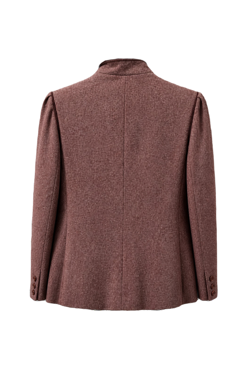 1970s Dusty Rose Wool Blazer - Back View