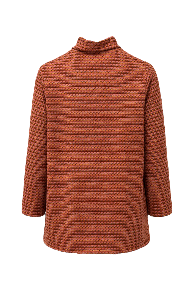 1970s Orange Rayon Blend Blouse - Back View