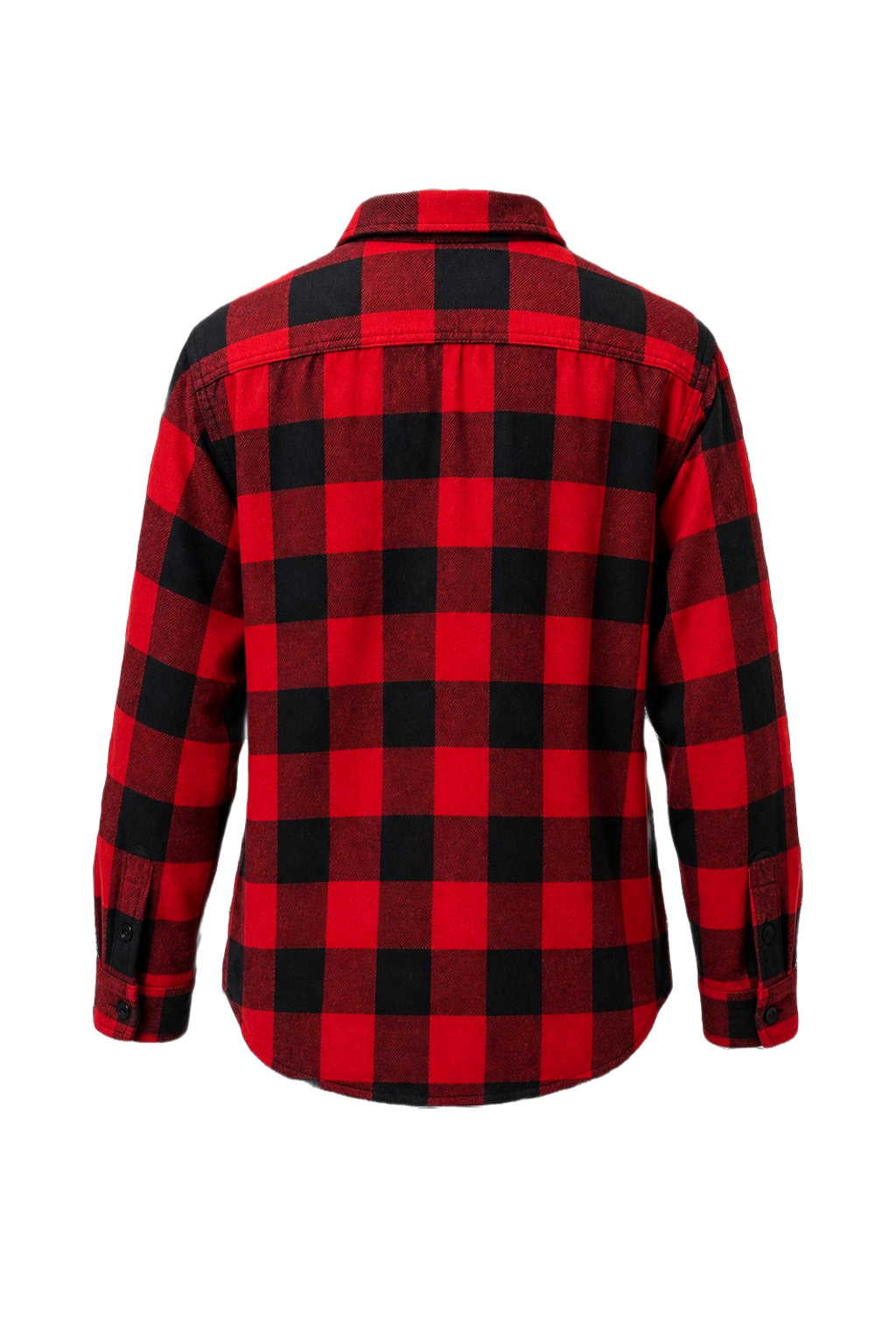 1990s Red Cotton Flannel Shirt - Back View