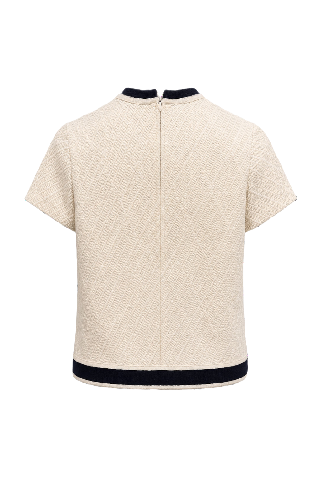 1960s Cream White Cotton Blend Blouse - Back View
