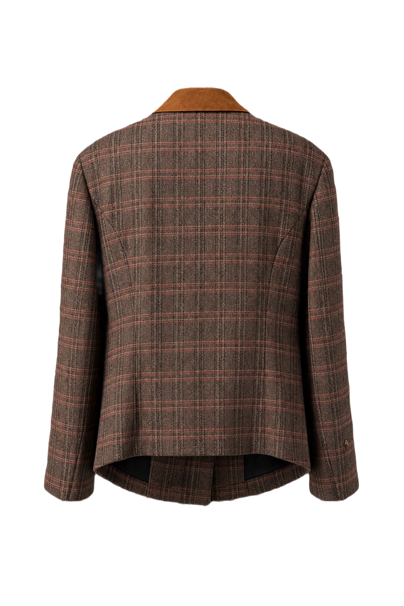 1960s Brown Wool Blend Jacket - Back View