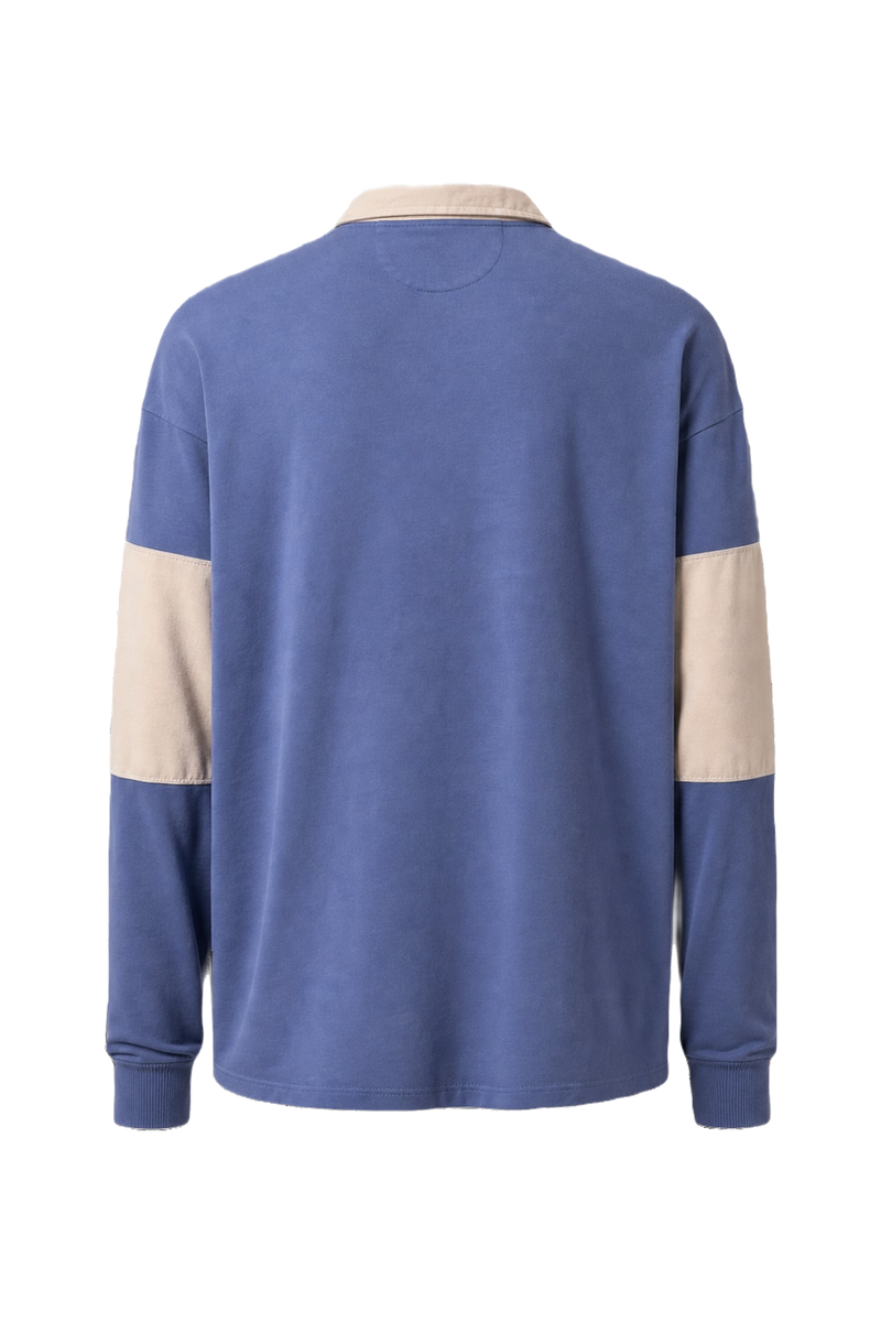 1980s Blue Cotton Polo - Back View