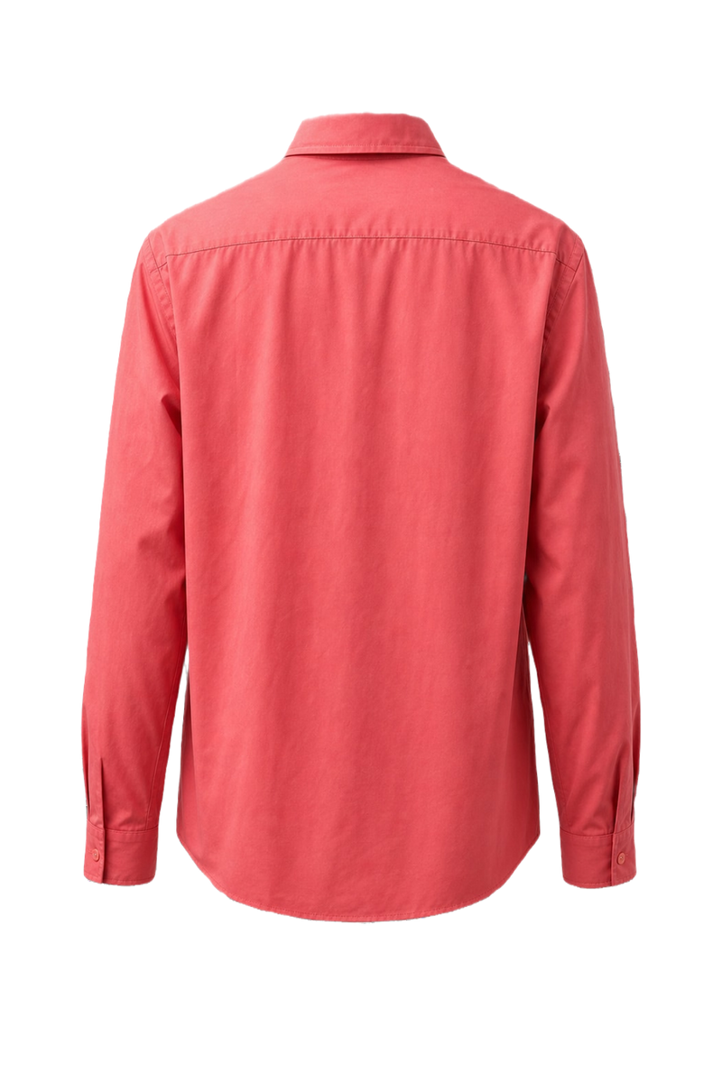 1980s Coral Pink Cotton Blend Shirt - Back View