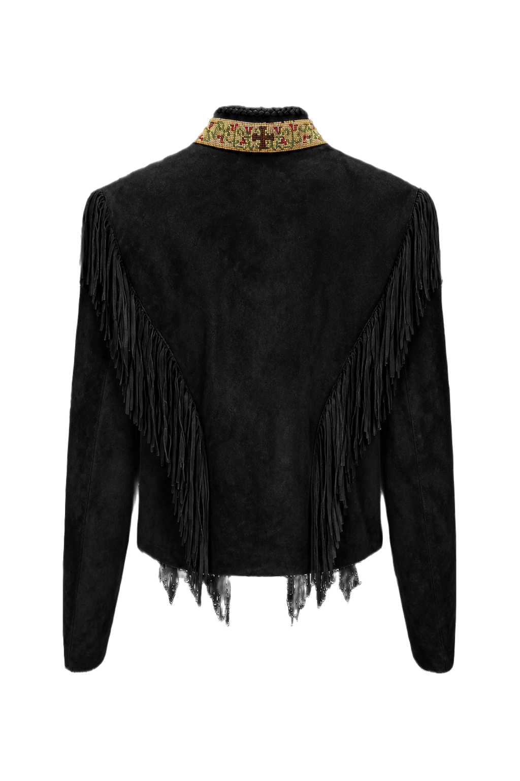 1970s Black Suede Womens Jacket - Back View