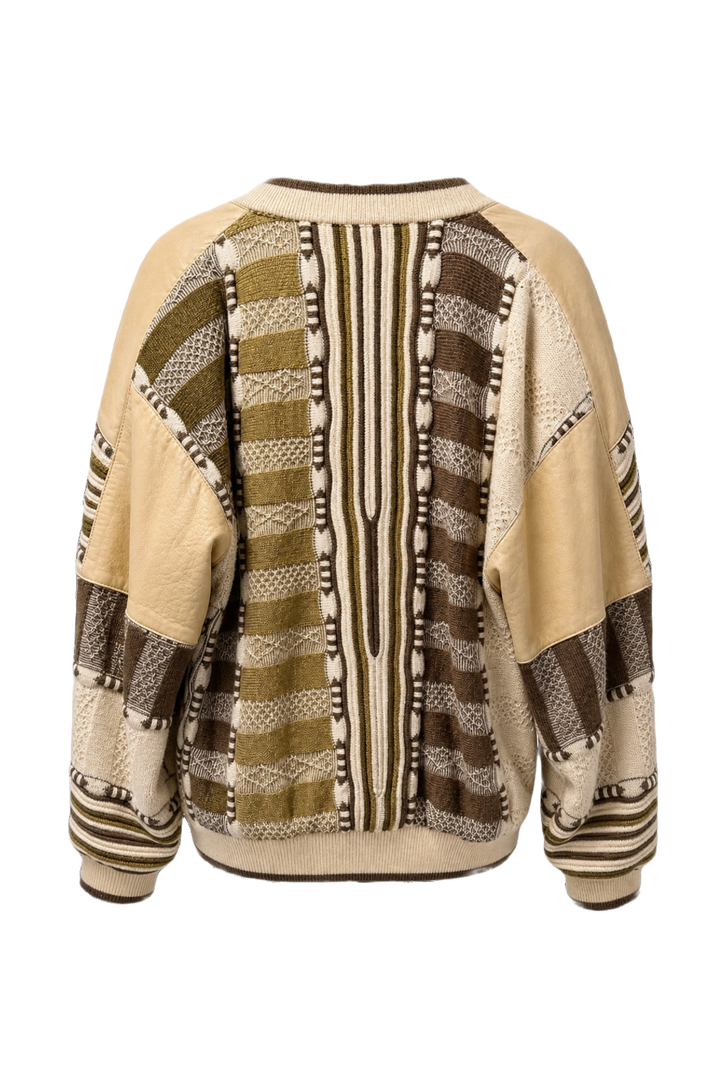 1980s Beige Cotton Blend Jacket - Back View
