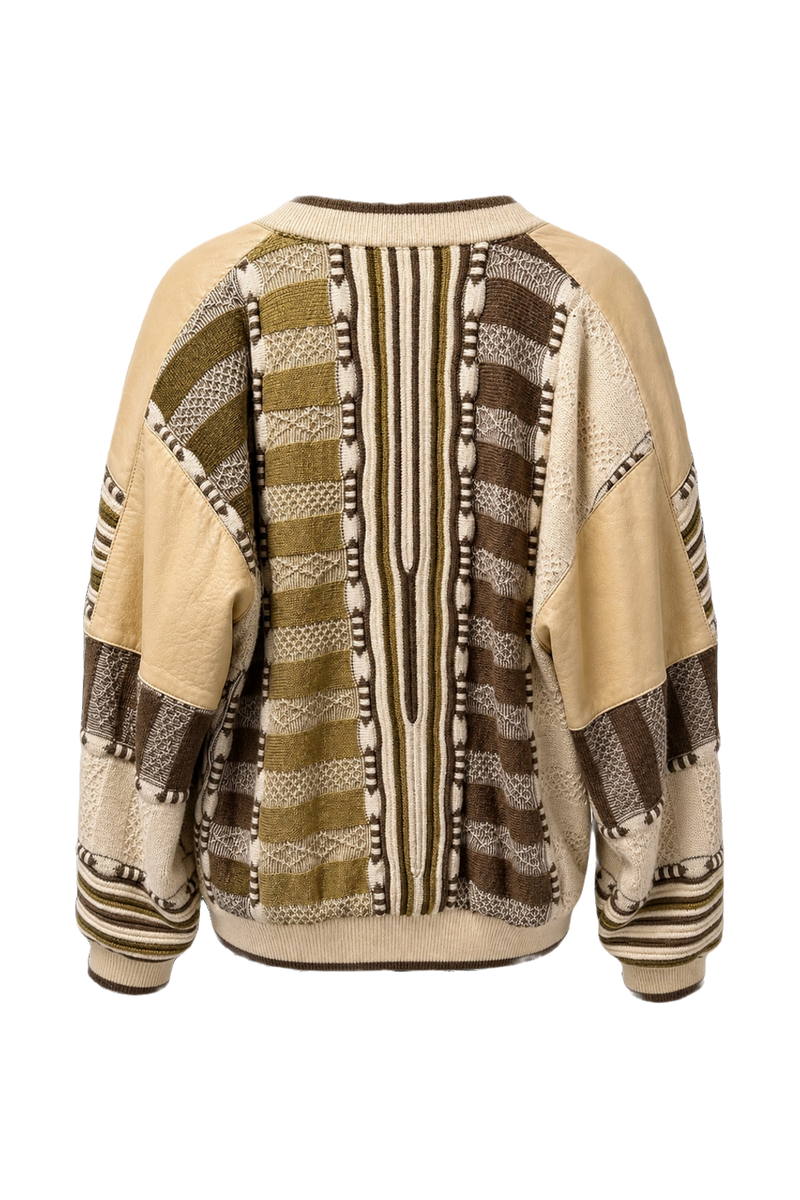 1980s Beige Cotton Blend Jacket - Back View