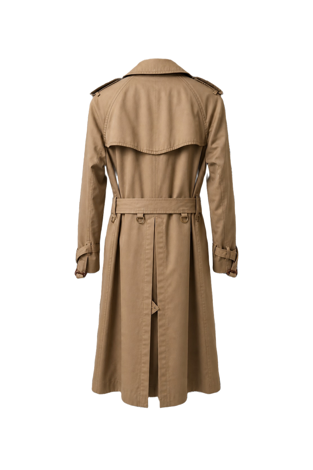 1980s Beige Cotton Blend Trench Coat - Back View