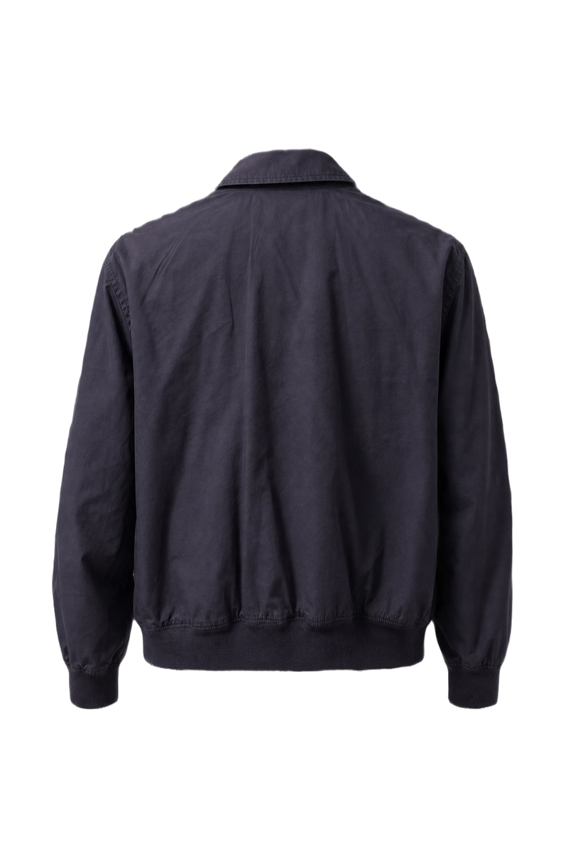 1980s Navy Blue Cotton Blend Windbreaker - Back View