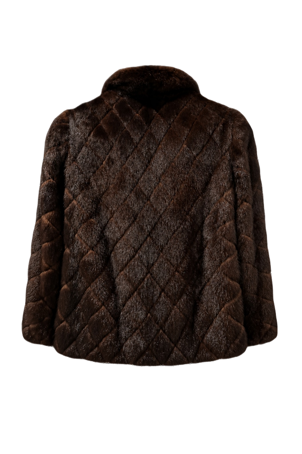 1980s Dark Brown Fur Coat - Back View