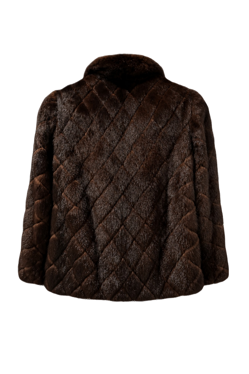 1980s Dark Brown Fur Coat - Back View